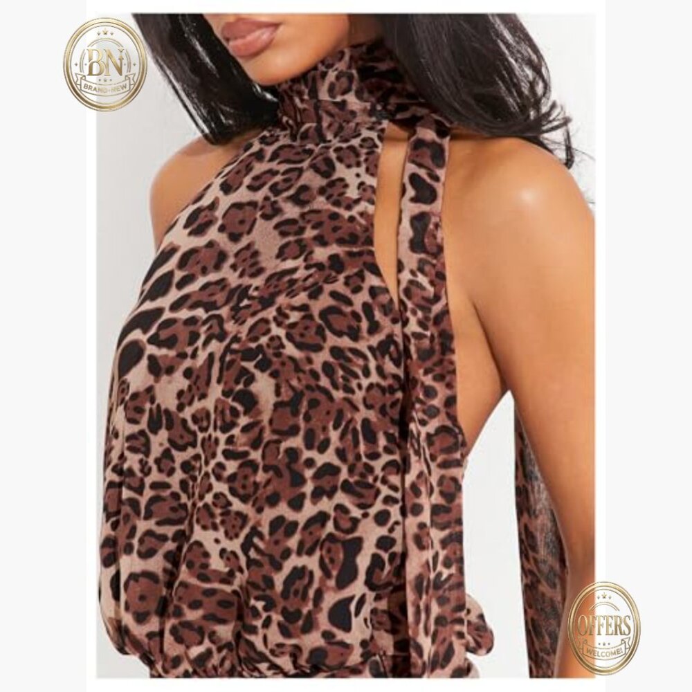 Polyester Chiffon Halter Backless Mini Dress for … - image 5